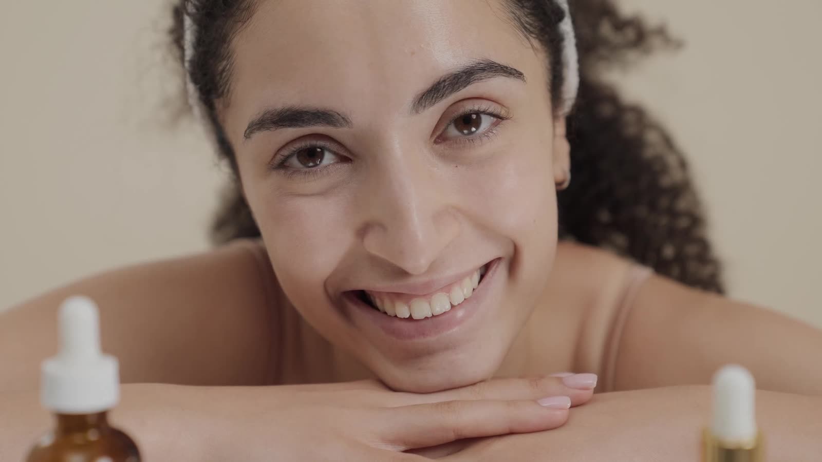 Applying face cream